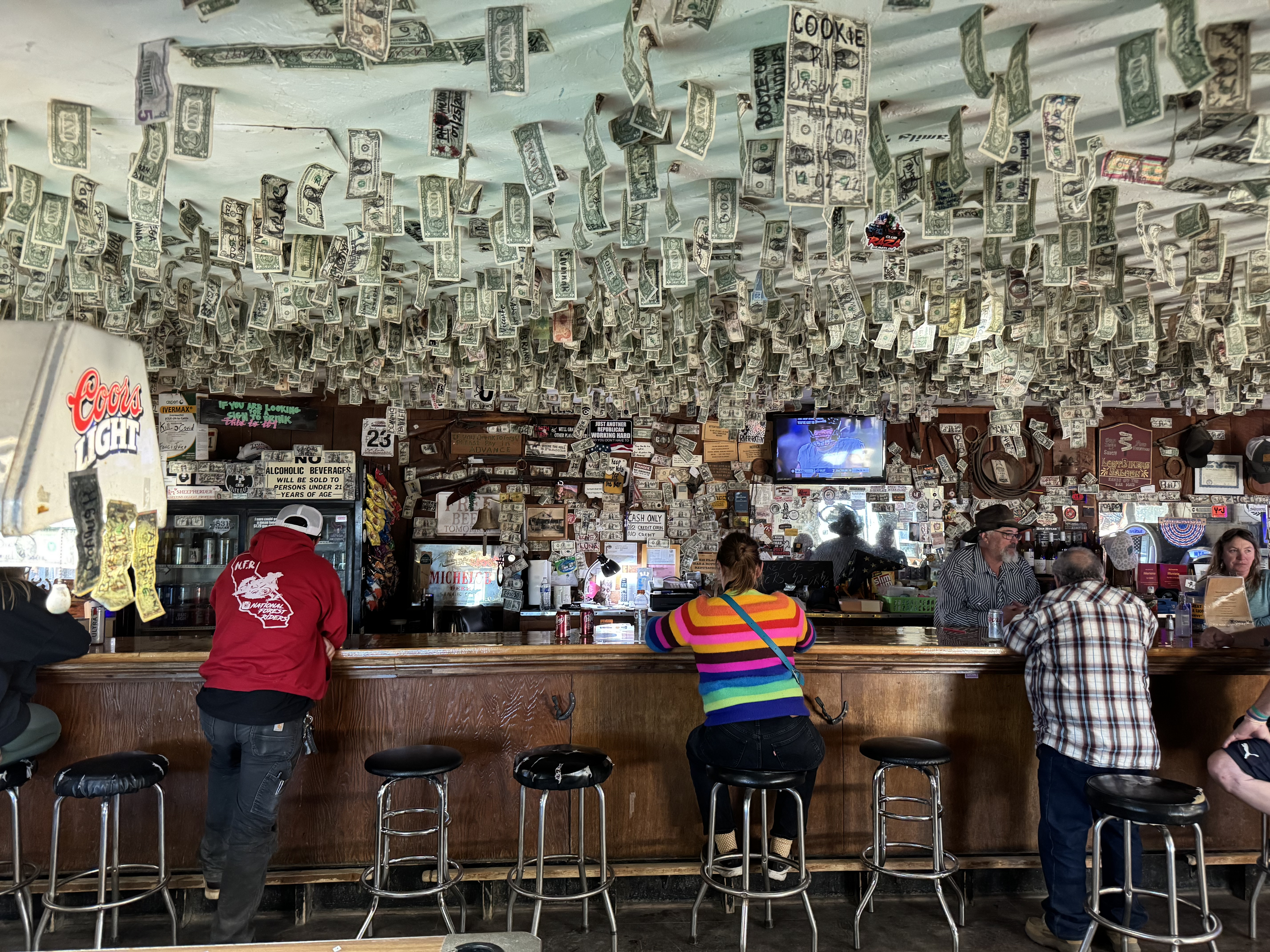 Bar interior at Panoche Inn